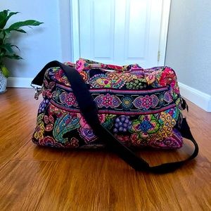 Vera Bradley Weekender - black/pink floral paisley
